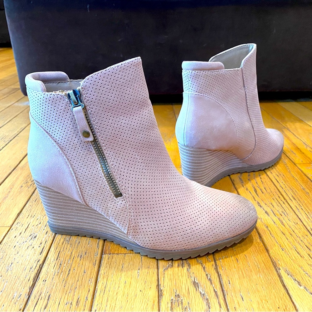 Naturalizer Soul comfort wedge bootie vintage mauve wide width